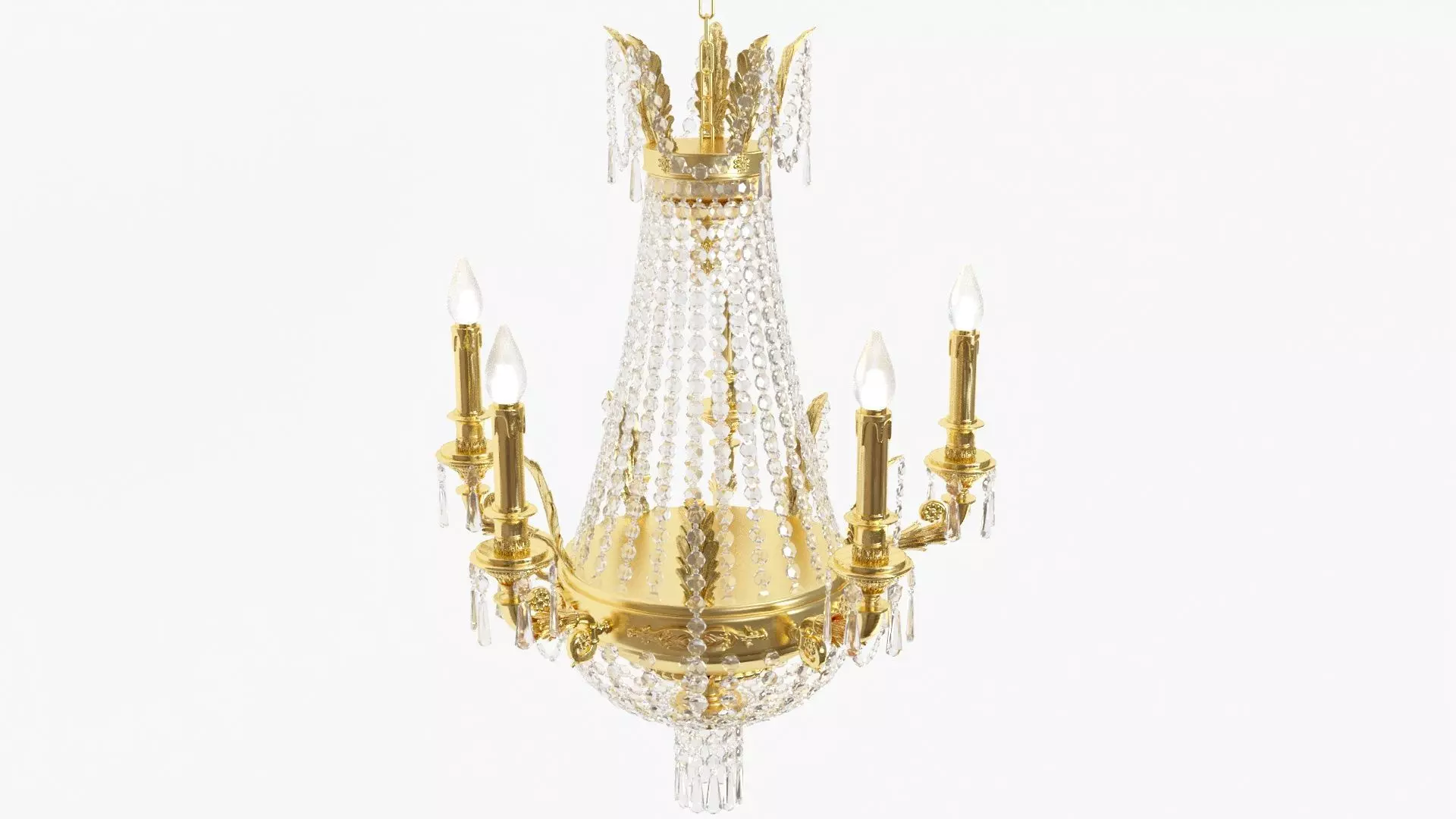 Classic bronze chandelier 0005 3D model_0