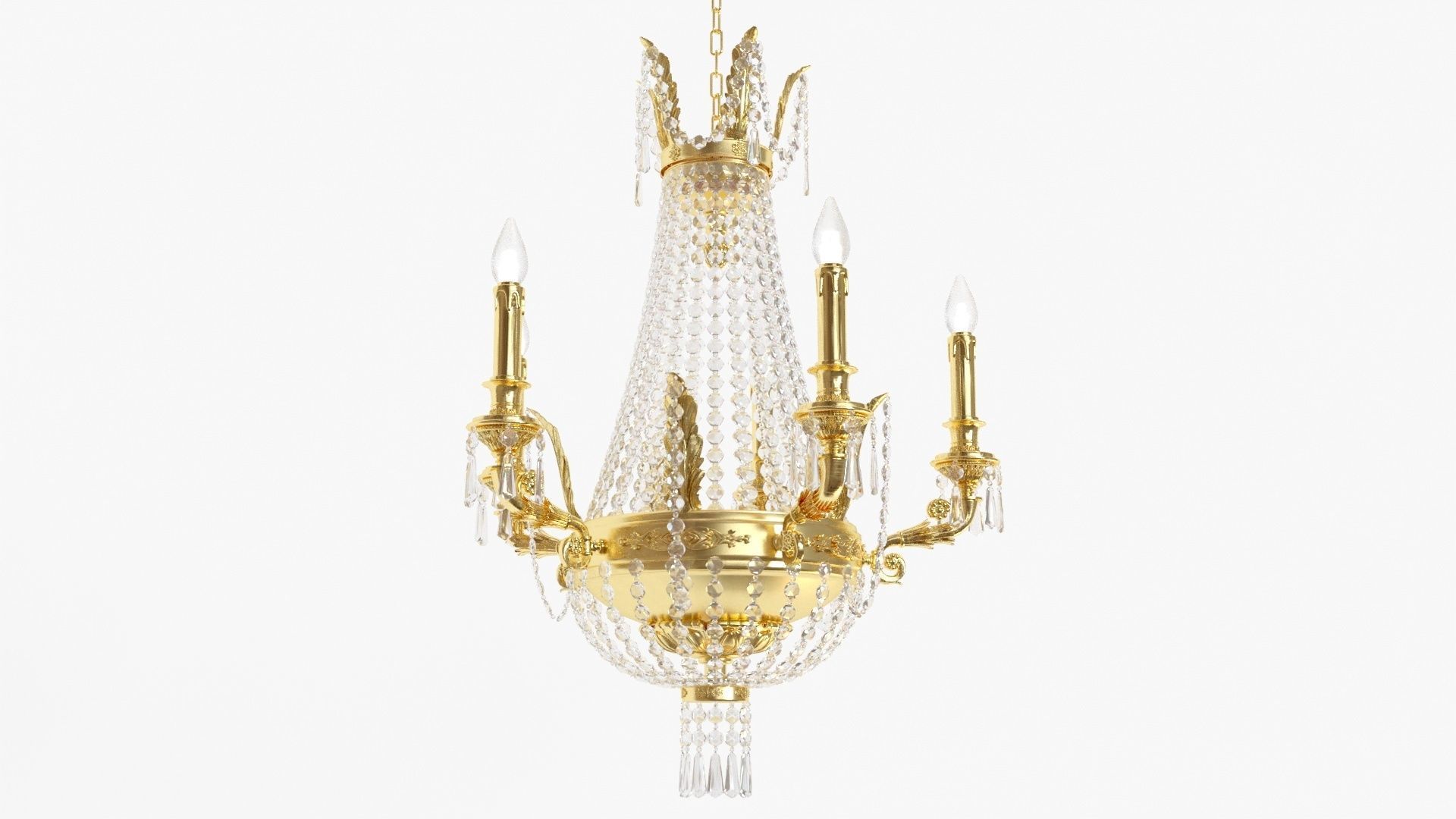 Classic bronze chandelier 0005 3D model_1