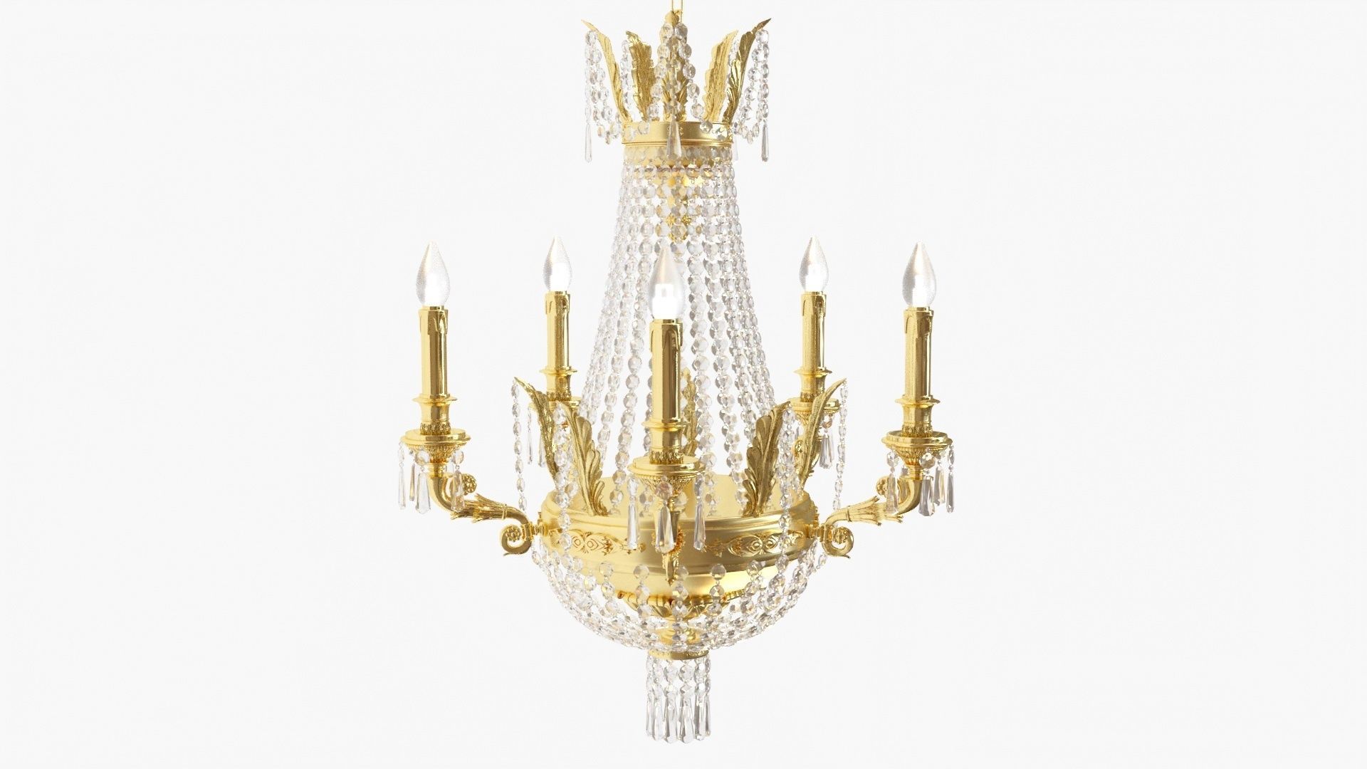 Classic bronze chandelier 0005 3D model_5