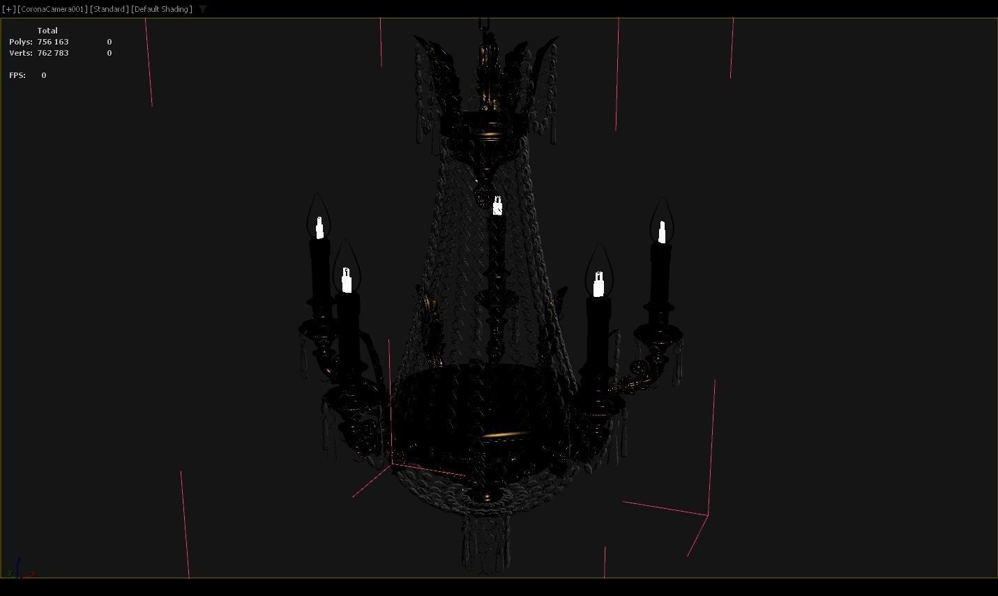 Classic bronze chandelier 0005 3D model_7