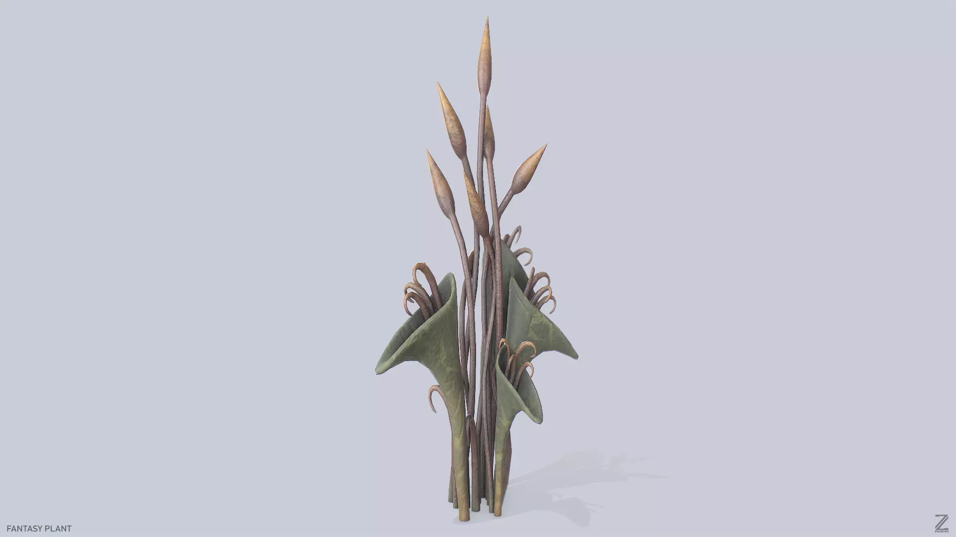 Fantasy plant Low-poly 3D model_0