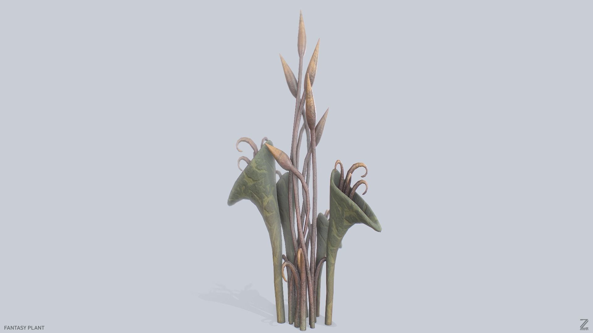 Fantasy plant Low-poly 3D model_8