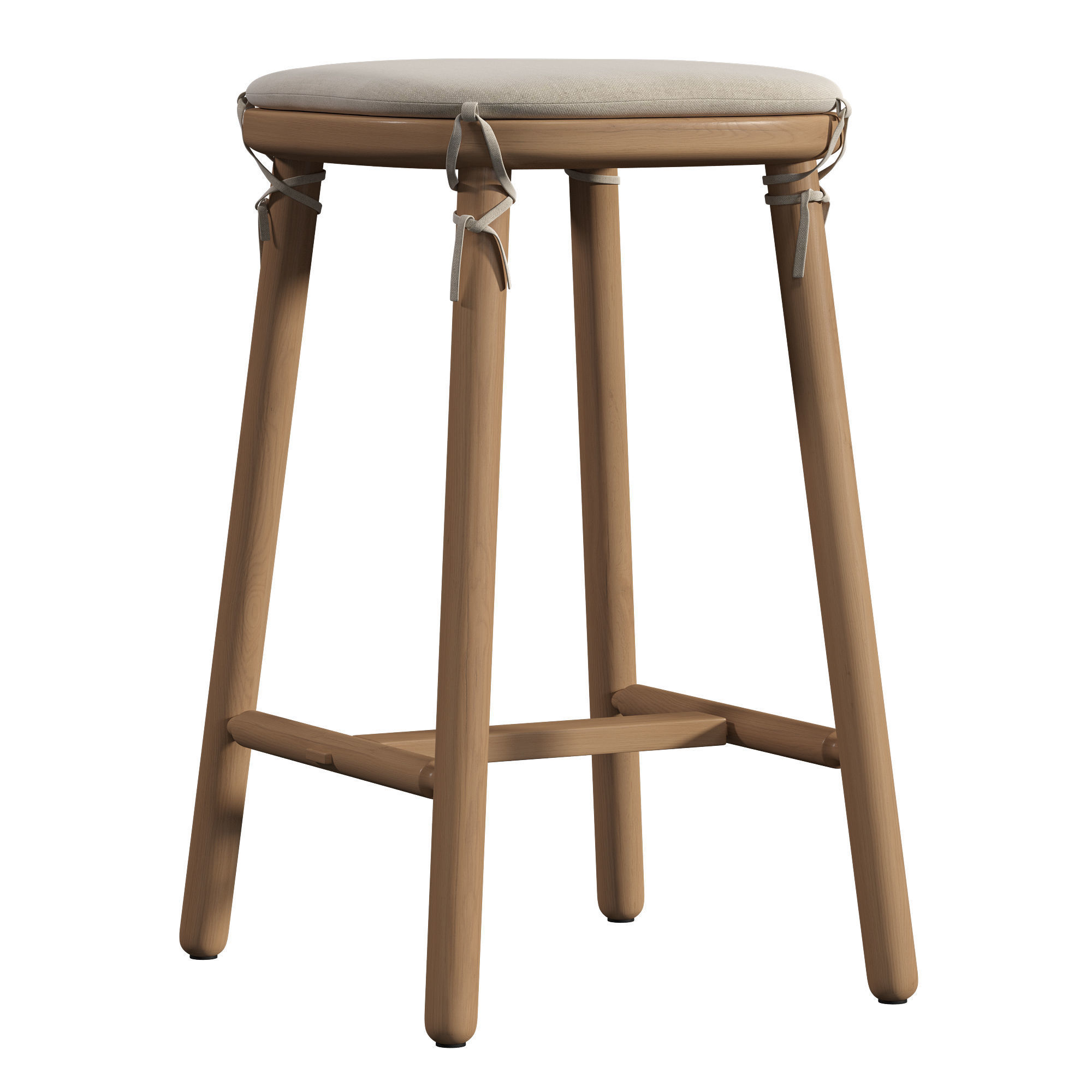 Ralph Oak Counter Stool 3D model_8