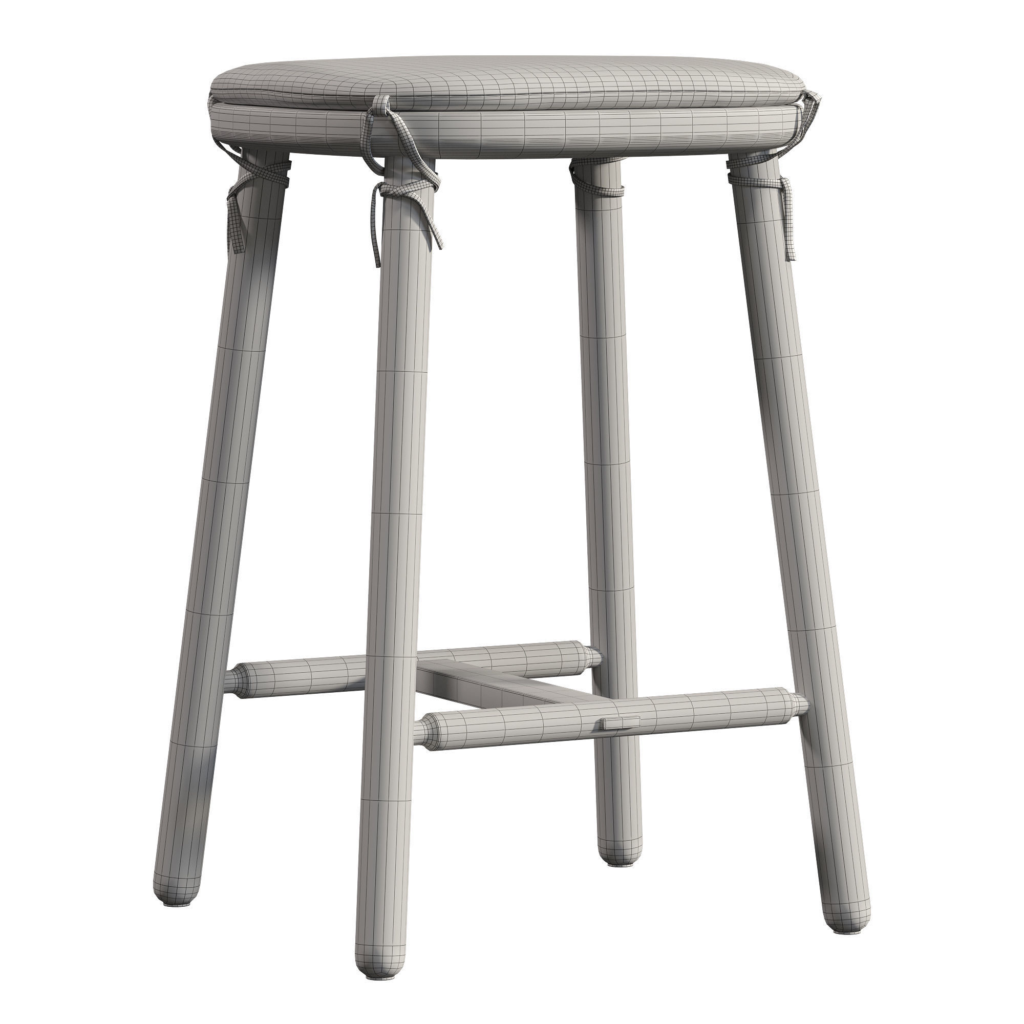 Ralph Oak Counter Stool 3D model_1