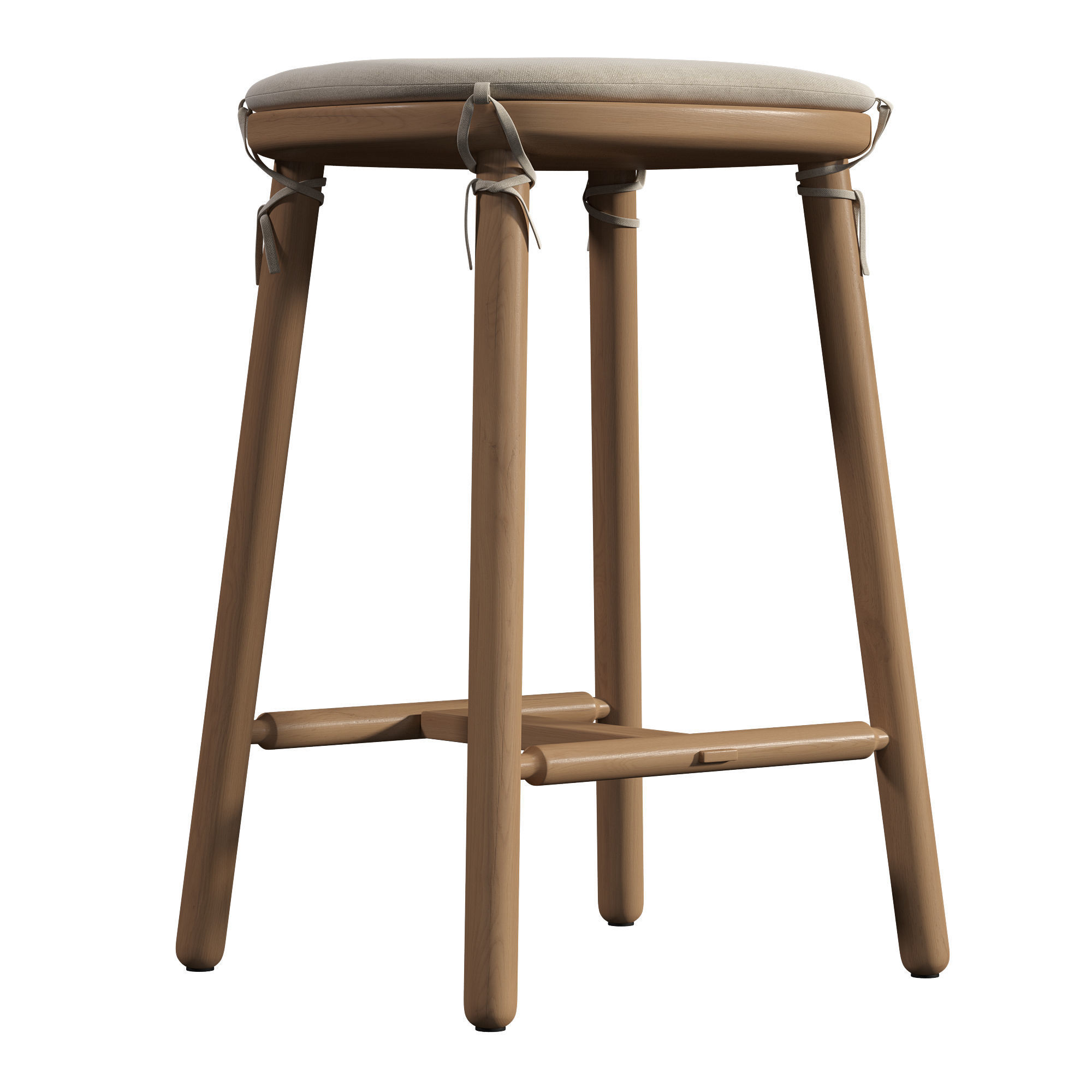 Ralph Oak Counter Stool 3D model_4