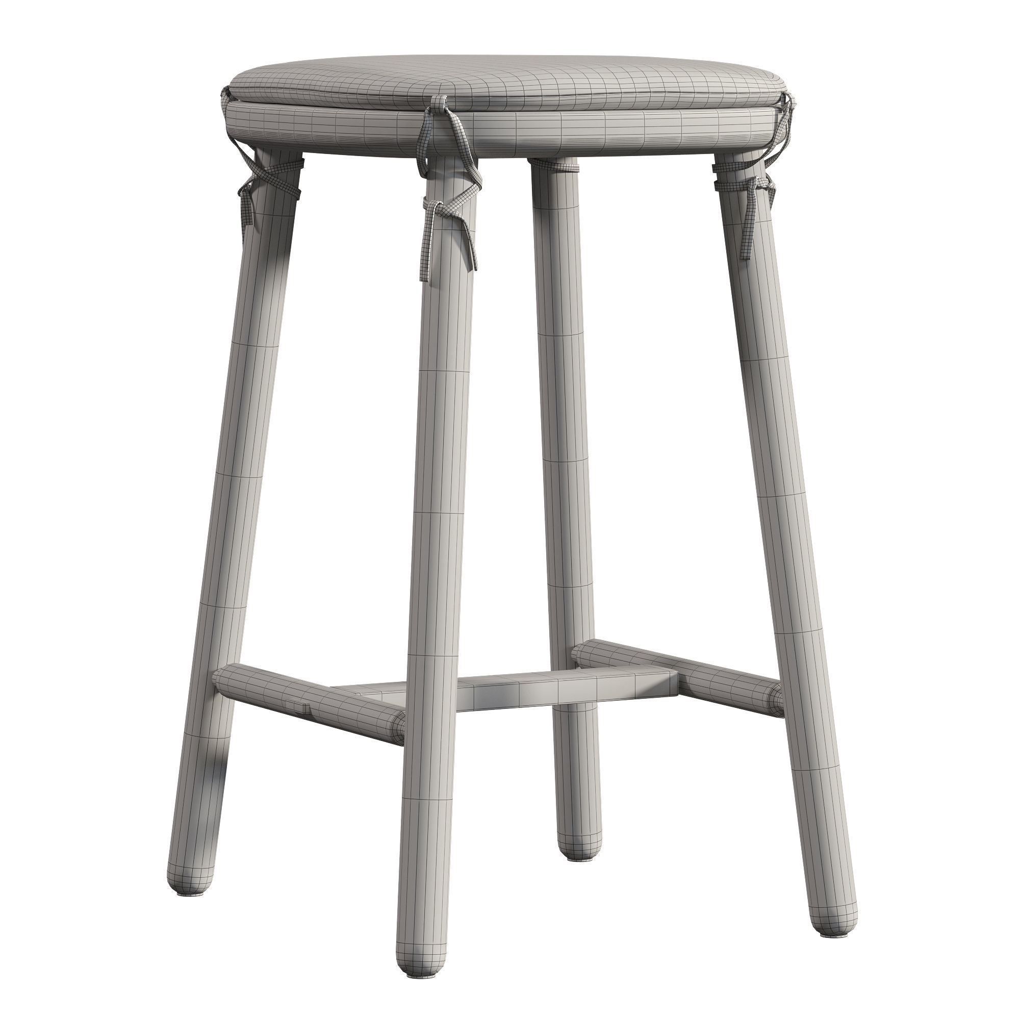 Ralph Oak Counter Stool 3D model_9
