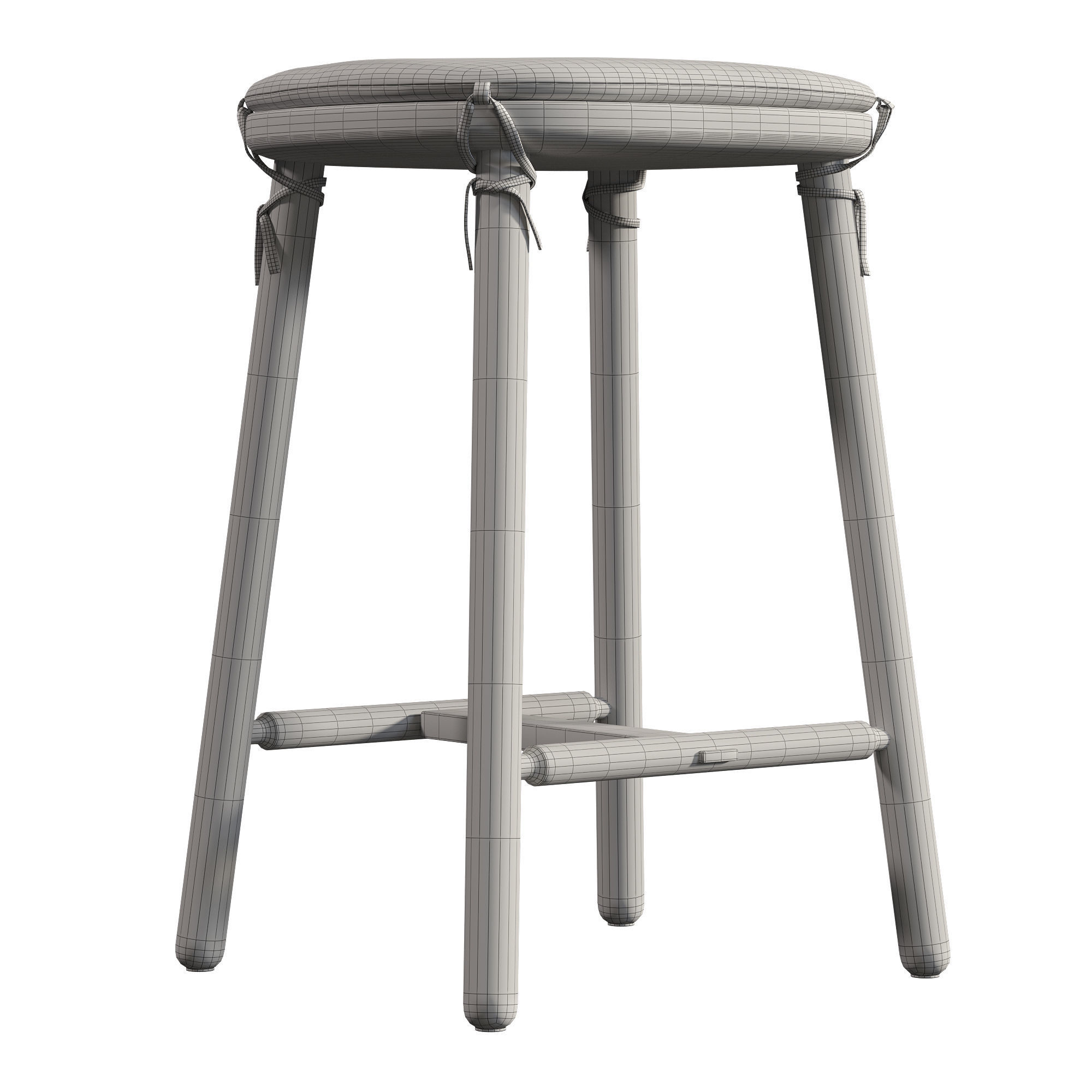 Ralph Oak Counter Stool 3D model_5