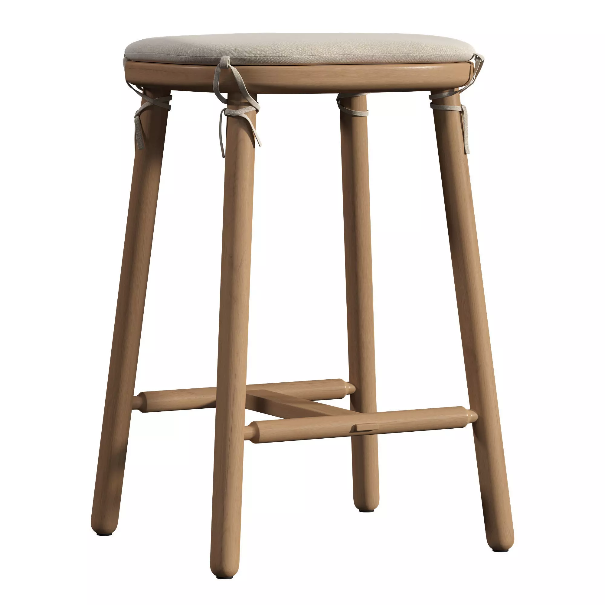 Ralph Oak Counter Stool 3D model_0