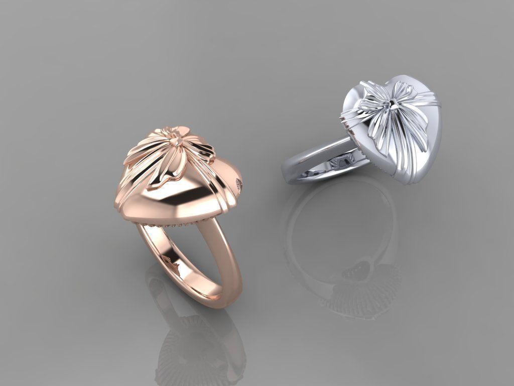 JEWELRY HEART RING 3D print model_2