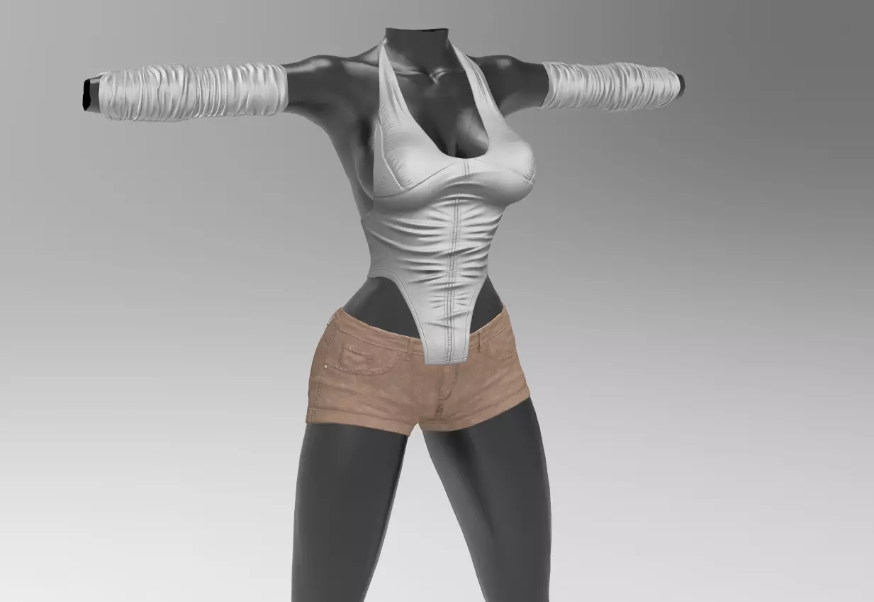 Mesh Outfit 011 Second Life Low-poly 3D model