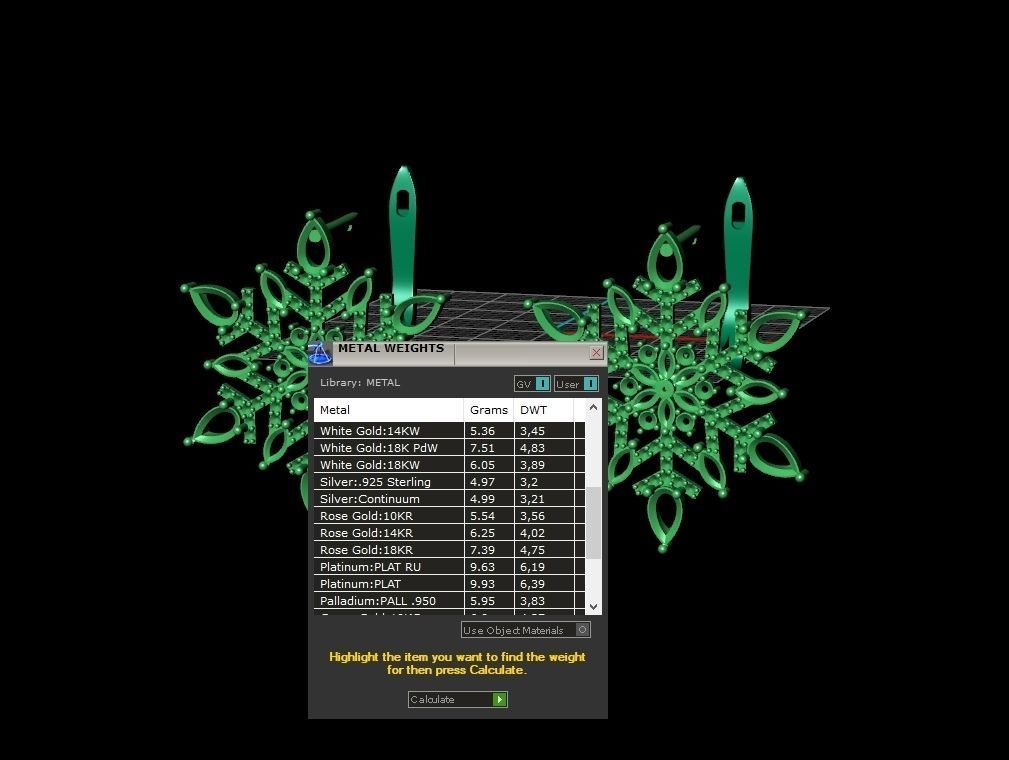 Christmas snowflake earrings 1041 3D print model_5