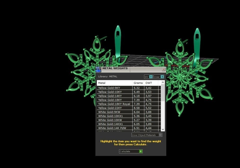 Christmas snowflake earrings 1041 3D print model_4