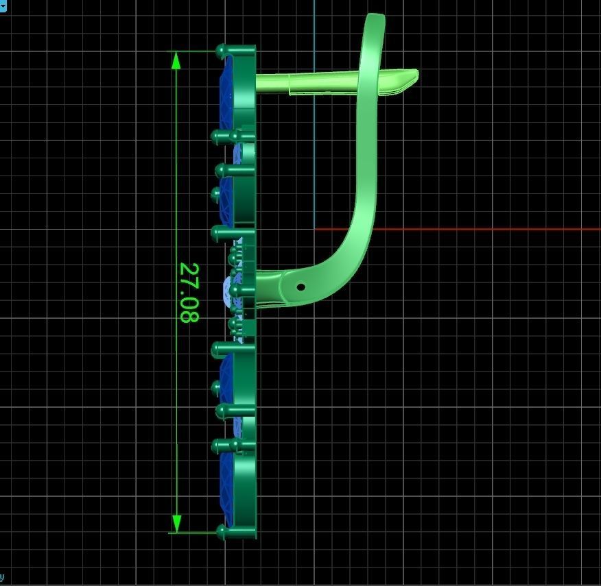 Christmas snowflake earrings 1041 3D print model_7
