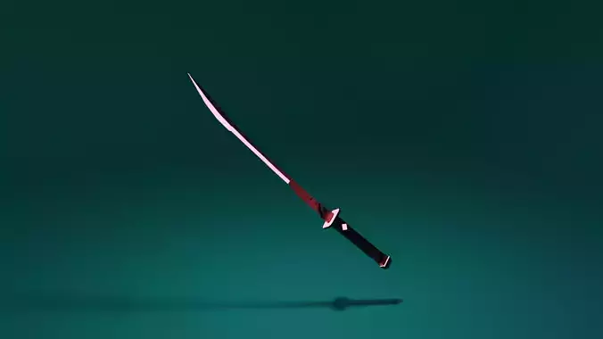 Low Poly Sci Fi Katana Low-poly 3D model