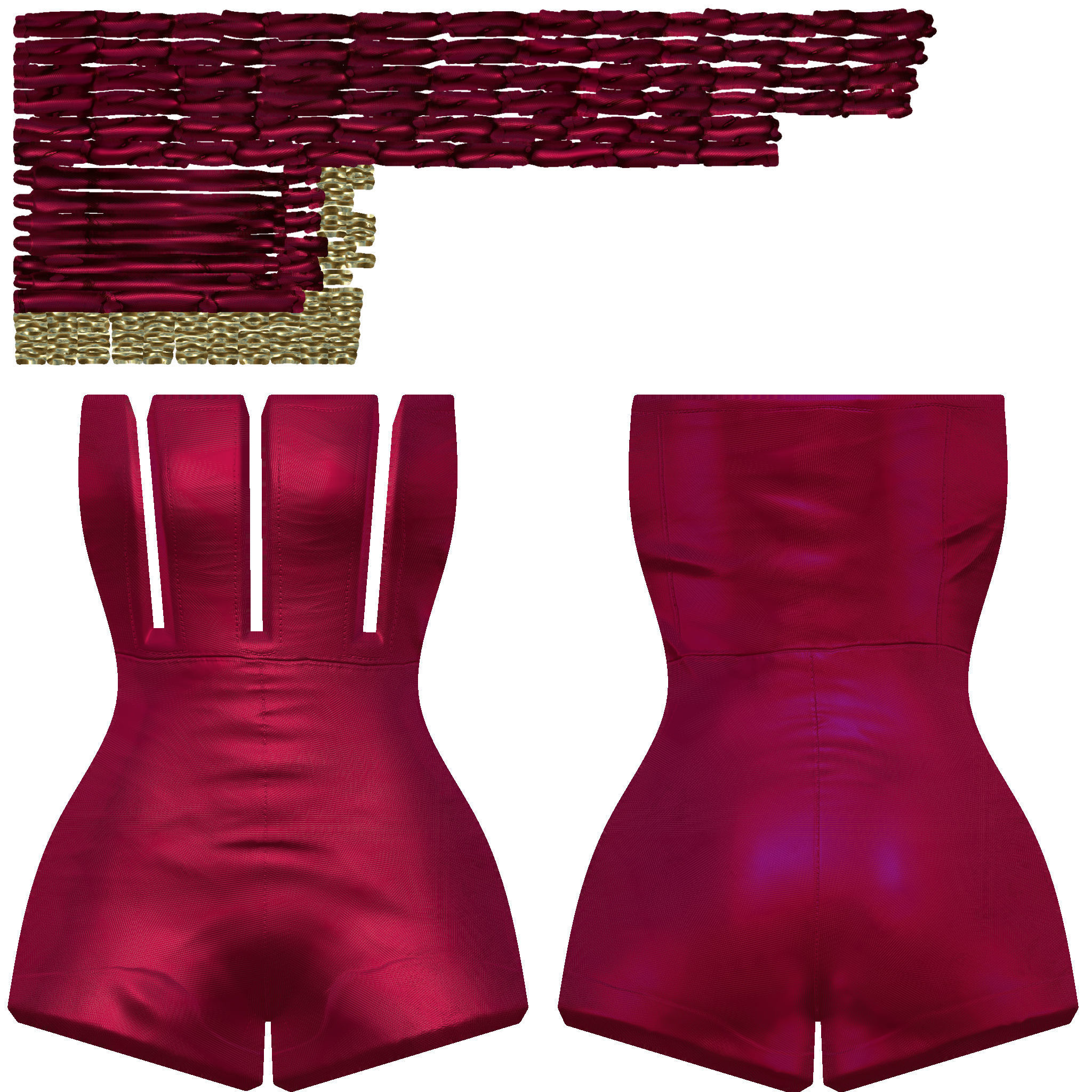 Mesh Outfit 012 Second Life Low-poly 3D model_5