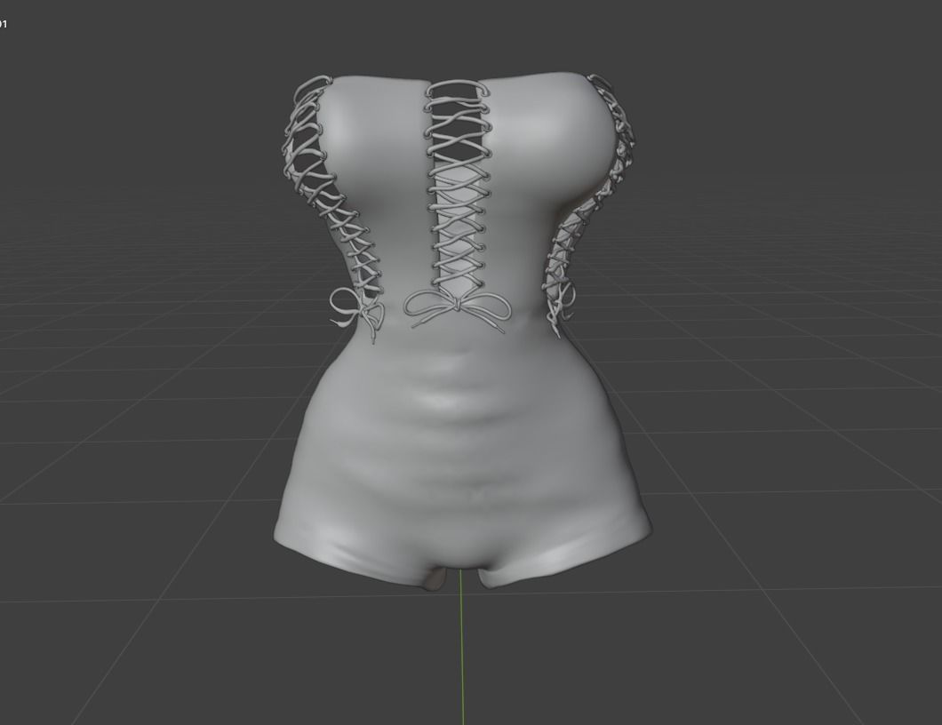 Mesh Outfit 012 Second Life Low-poly 3D model_4