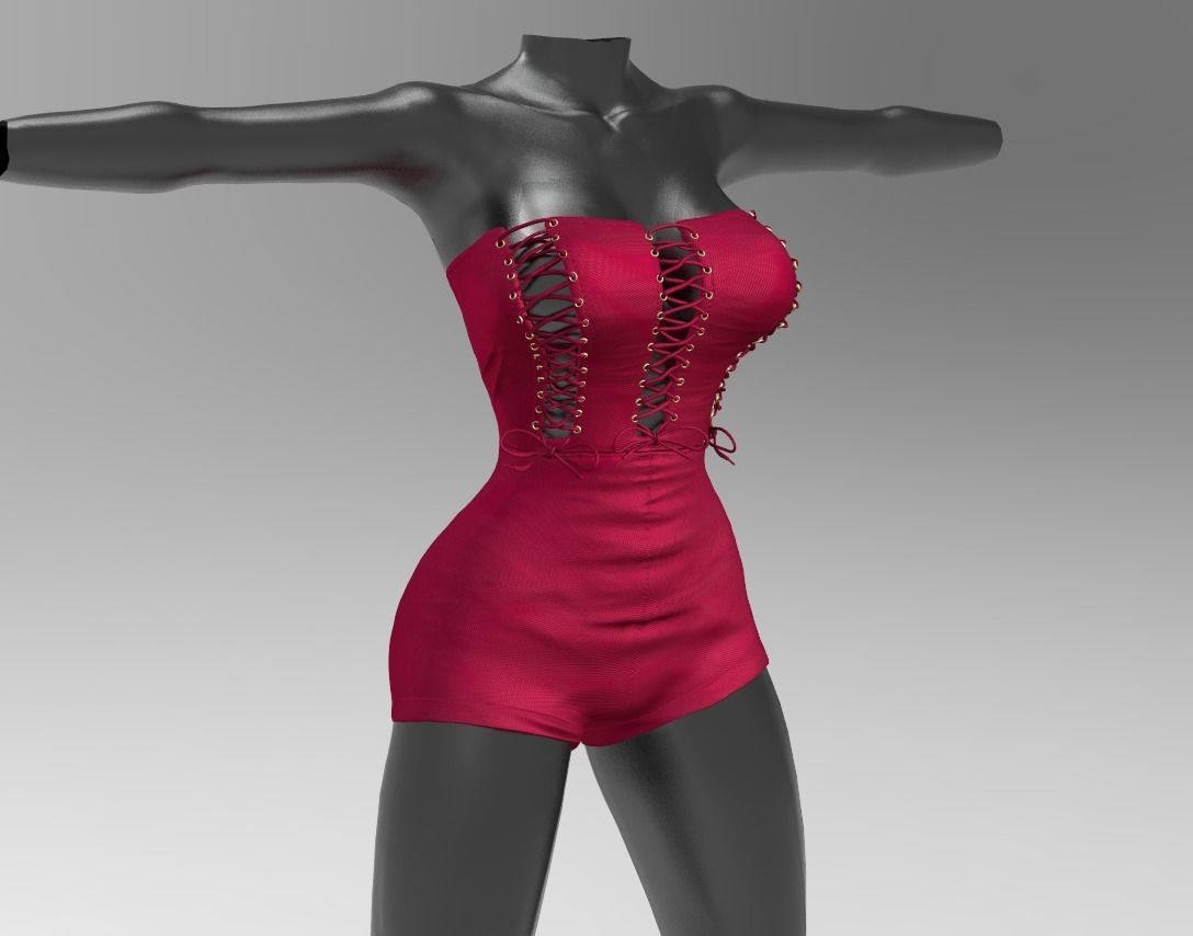 Mesh Outfit 012 Second Life Low-poly 3D model_1