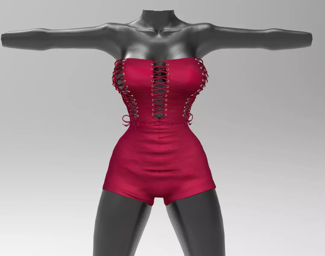 Mesh Outfit 012 Second Life Low-poly 3D model_0