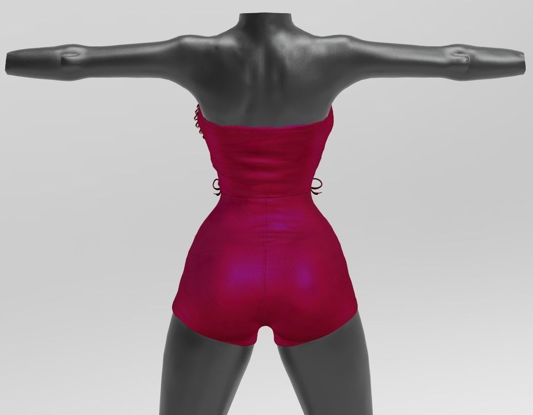 Mesh Outfit 012 Second Life Low-poly 3D model_3