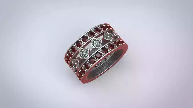 Clover Engagement Wedding Women Ring for 3D print model