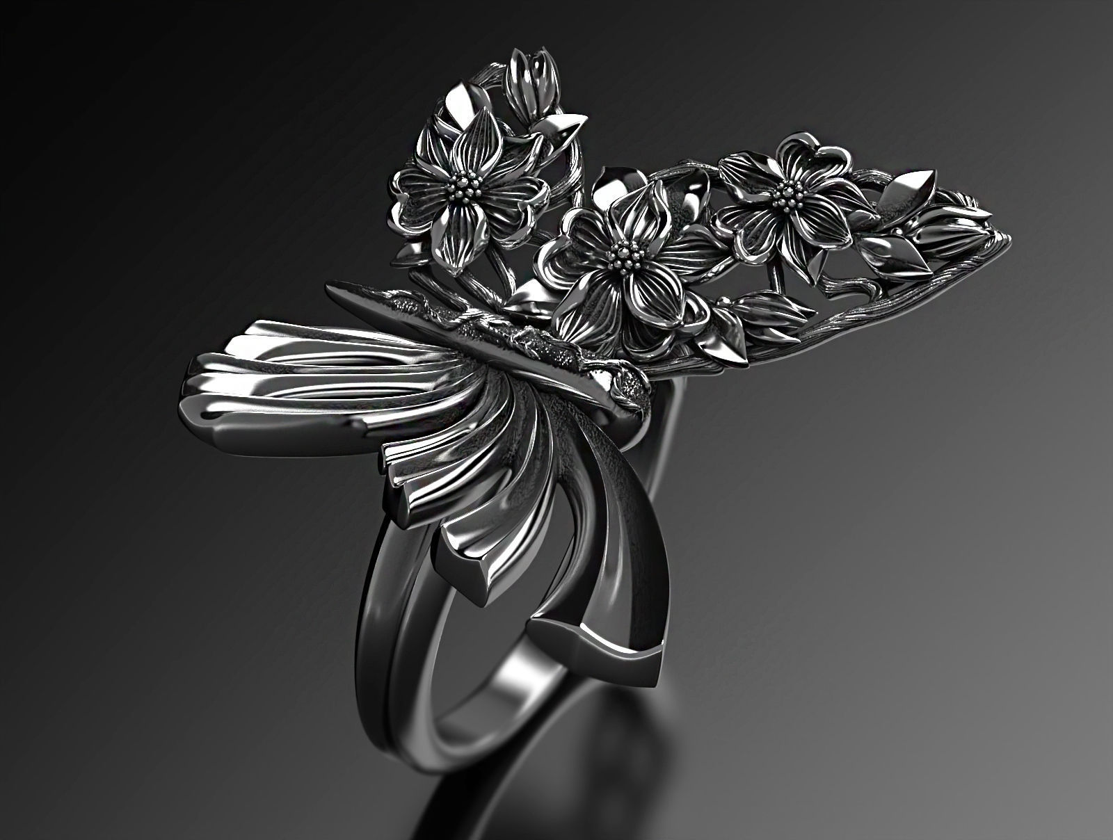 Metamorphosis ring  3D print model_3