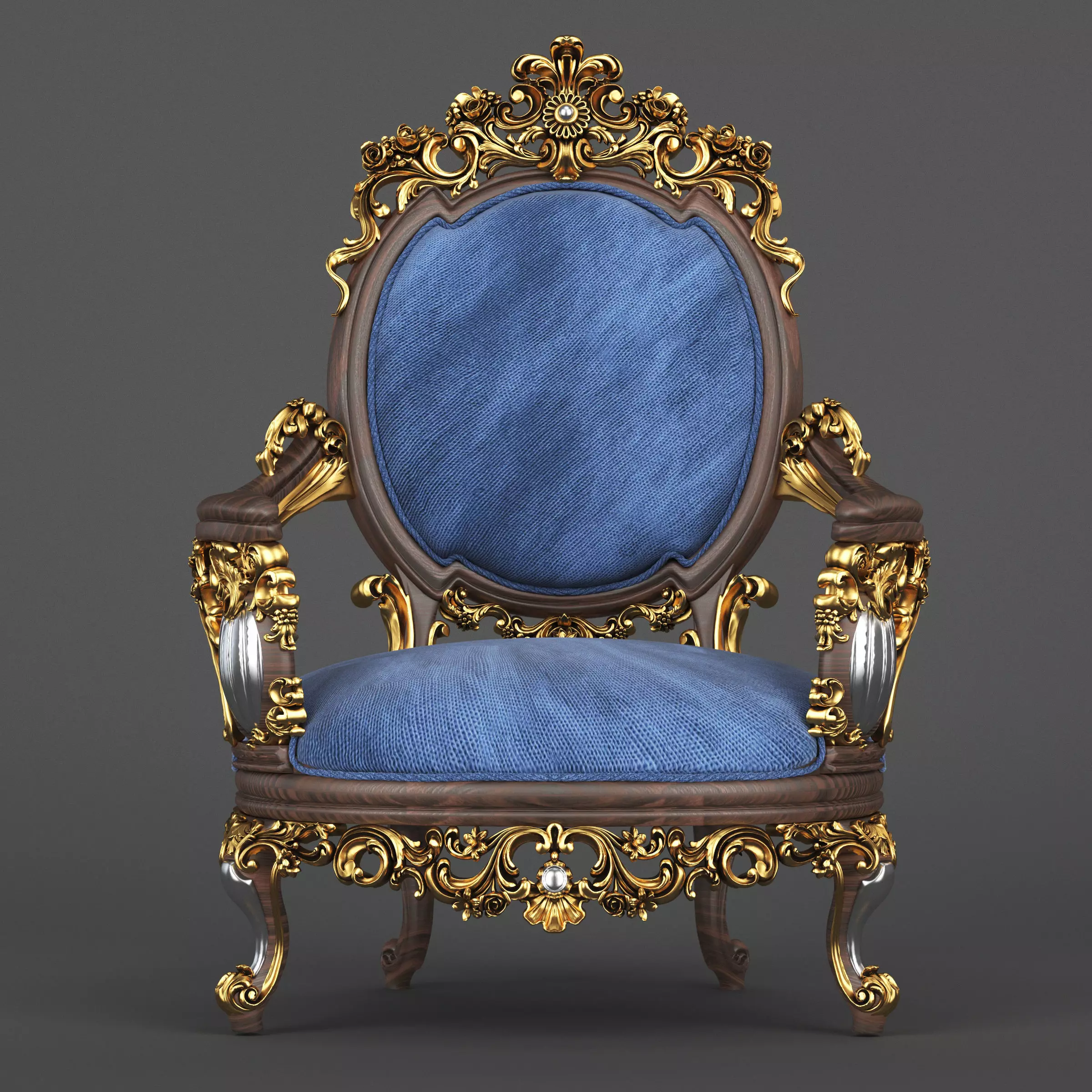 Baroque Armchair 3D model_0