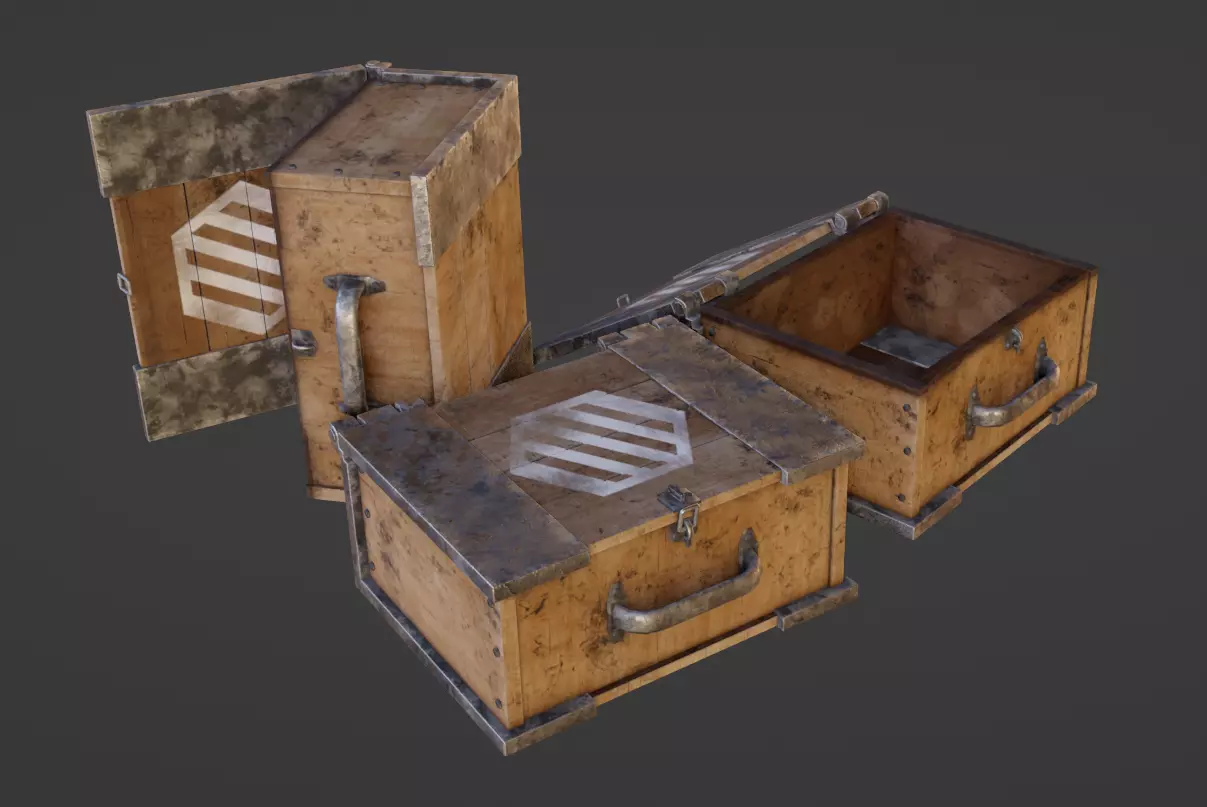 Game Ready Ammo Crate Free low-poly 3D model