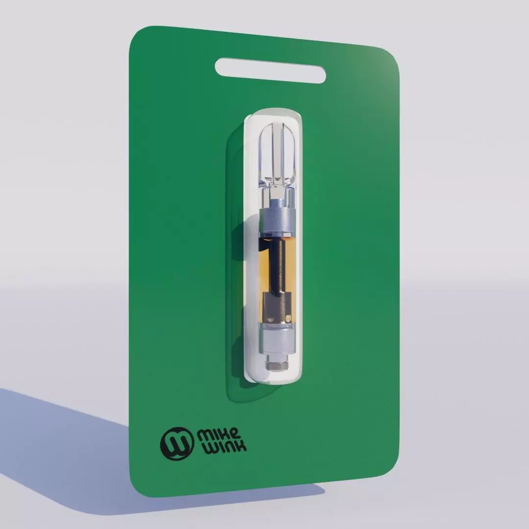 Marijuana Cartridge and Package Mockup Low-poly 3D model