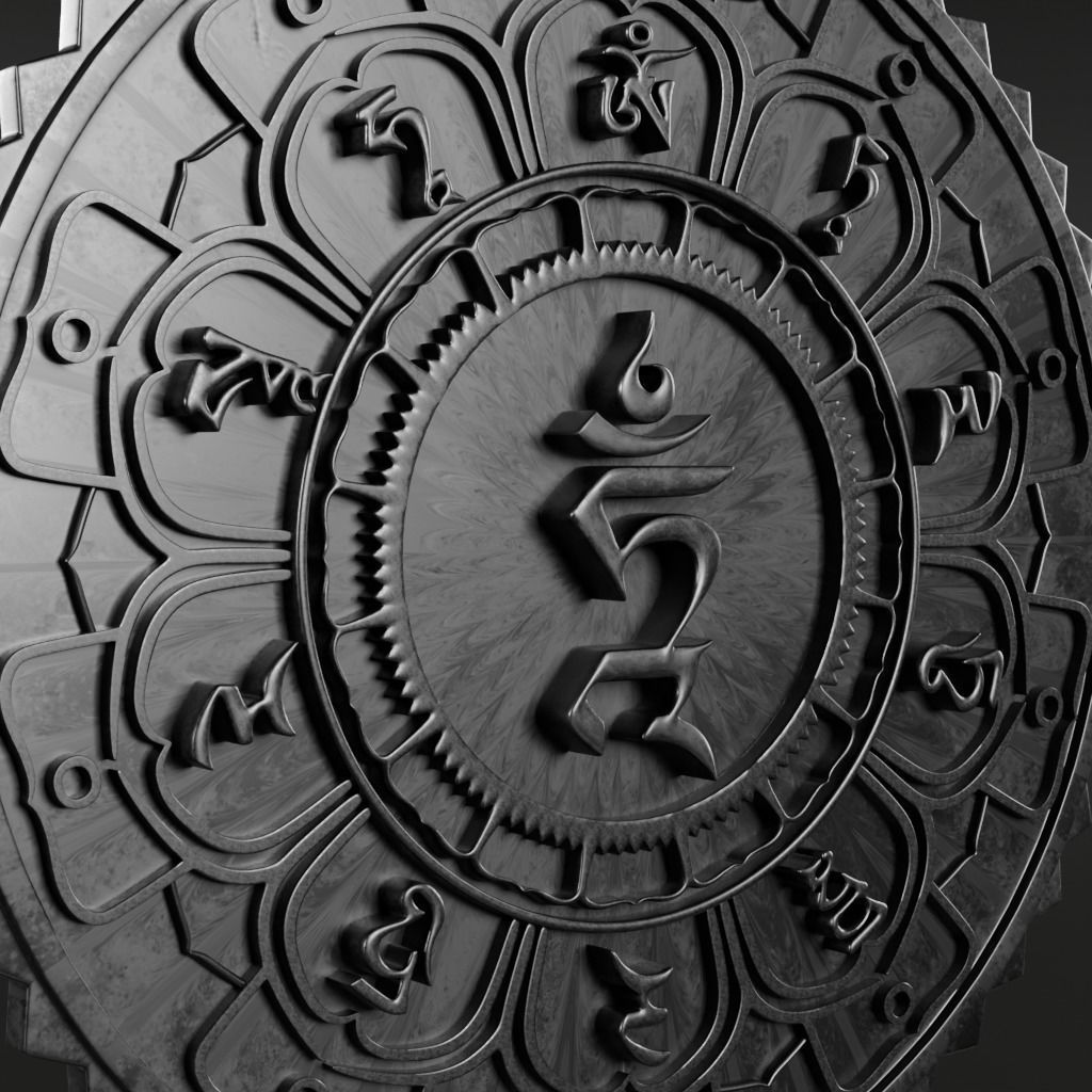 Mantra-om symbol - 3D printable model 3D print model_12