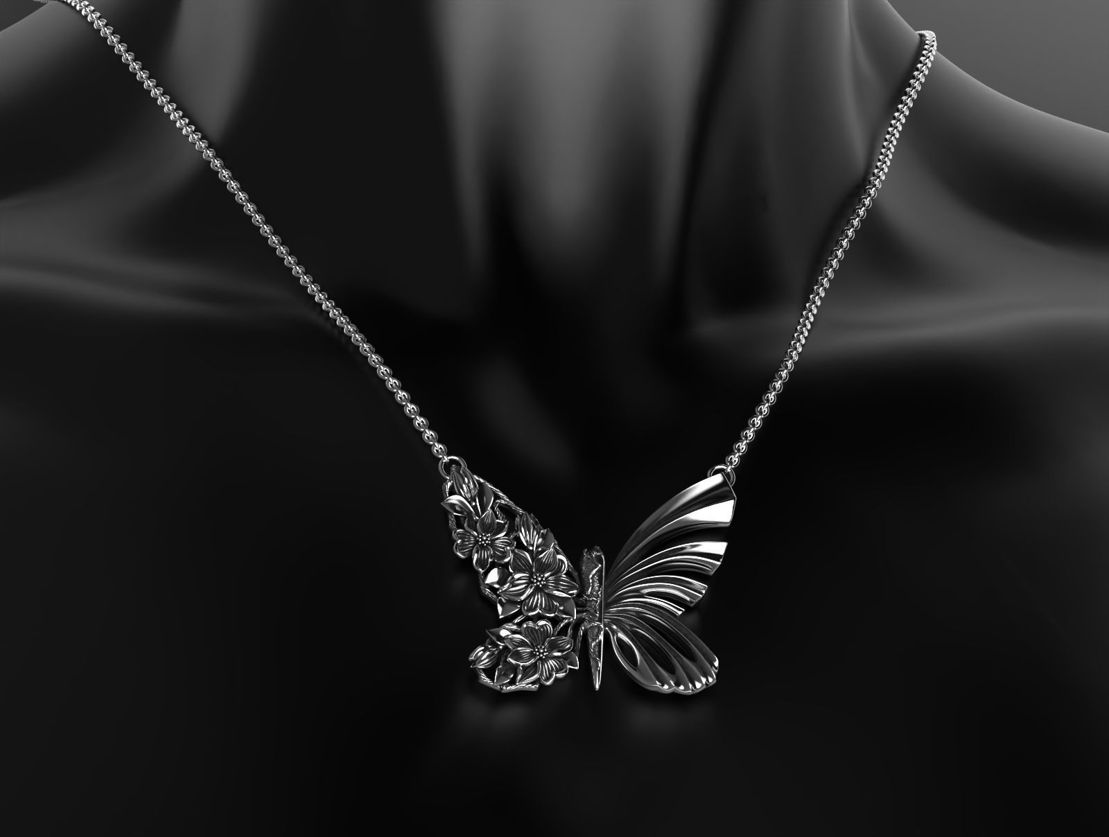 Metamorphosis necklace  3D print model_9