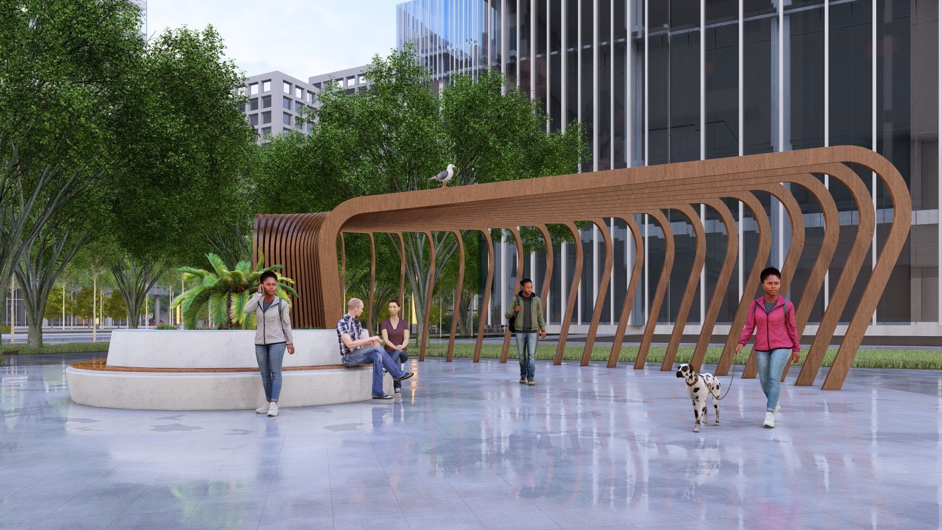 The Modern Pergola Modeled in SketchUp and Rendered with Lumion  3D model_9