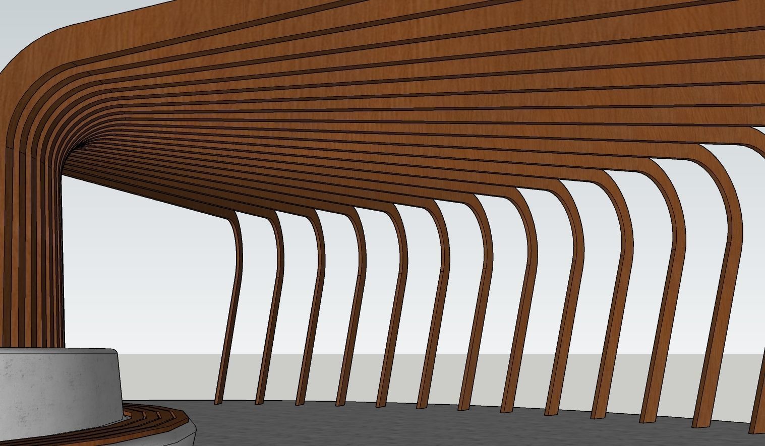 The Modern Pergola Modeled in SketchUp and Rendered with Lumion  3D model_3