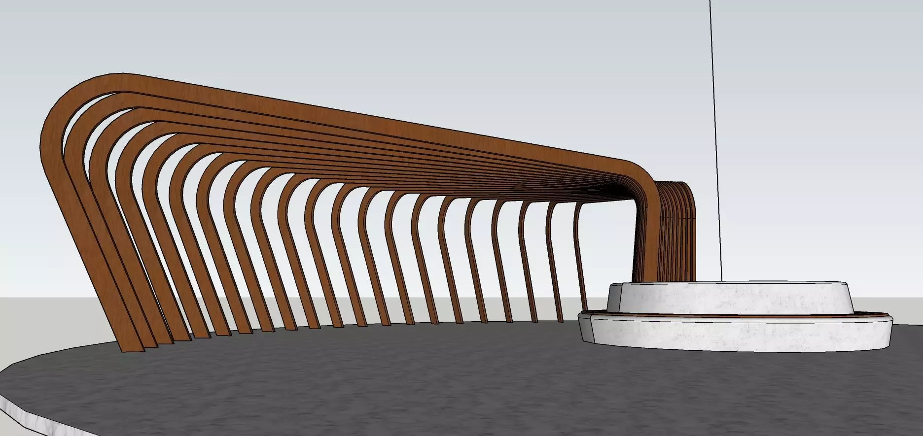 The Modern Pergola Modeled in SketchUp and Rendered with Lumion  3D model_0