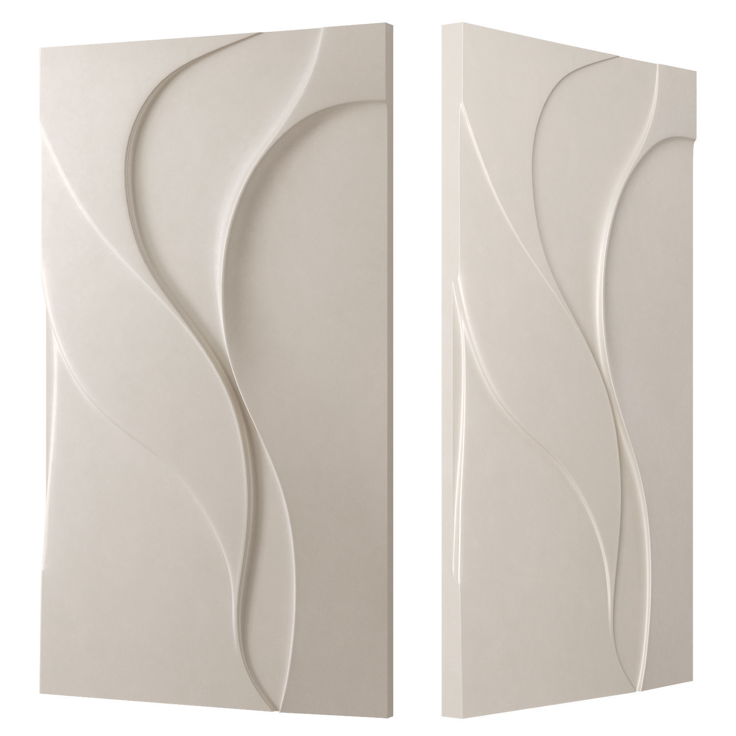 Beige Vertical Wall Art 3D model_1