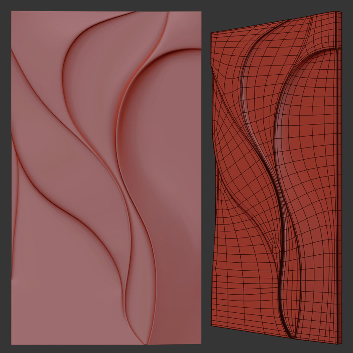 Beige Vertical Wall Art 3D model_2