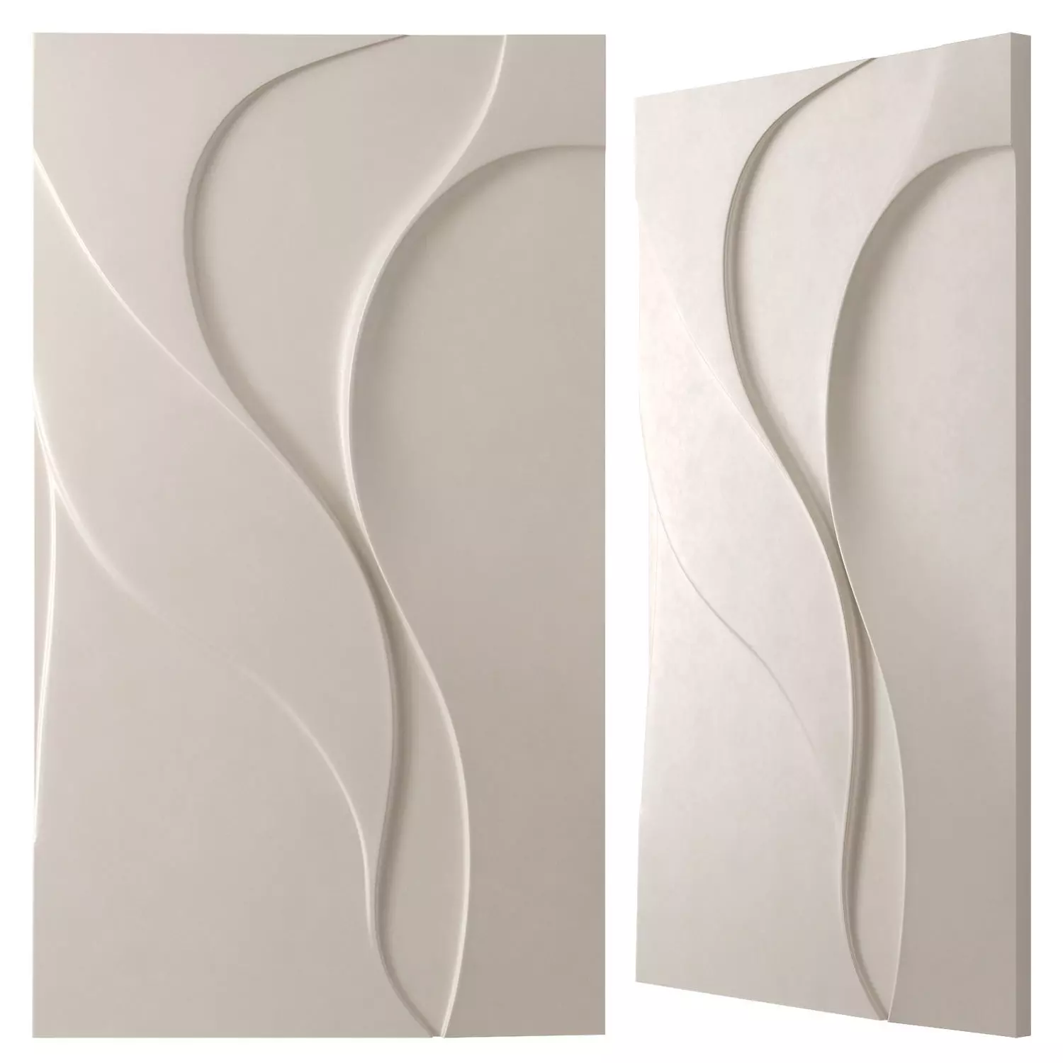 Beige Vertical Wall Art 3D model_0