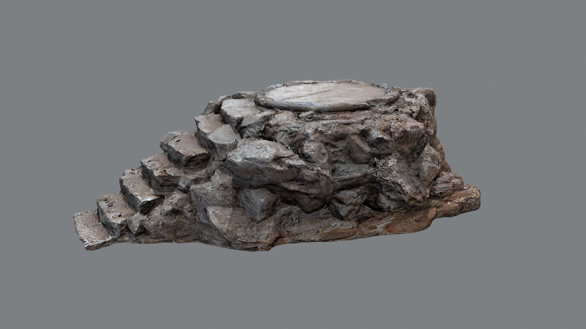 stairs temple Low-poly 3D model_6