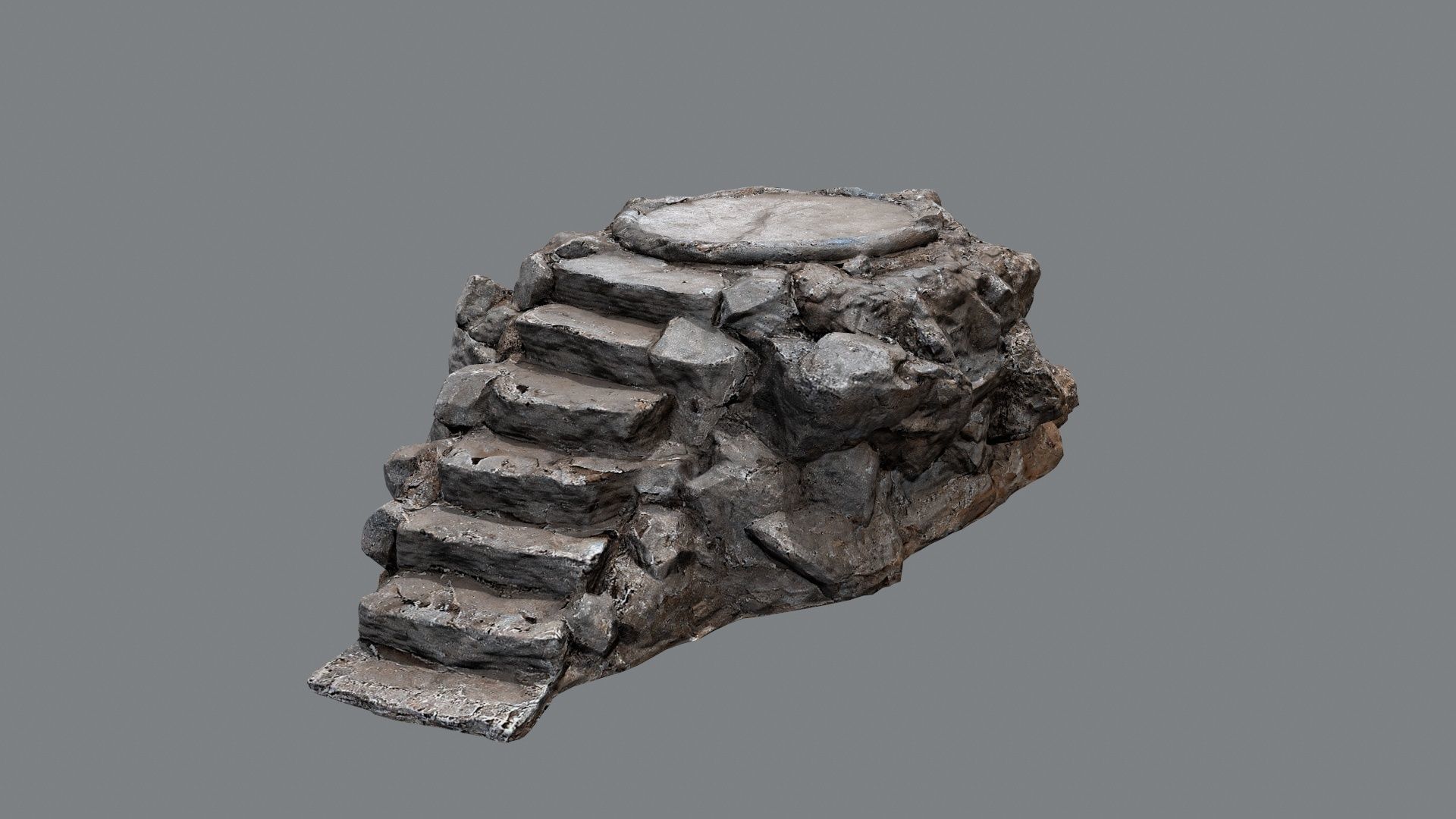 stairs temple Low-poly 3D model_7