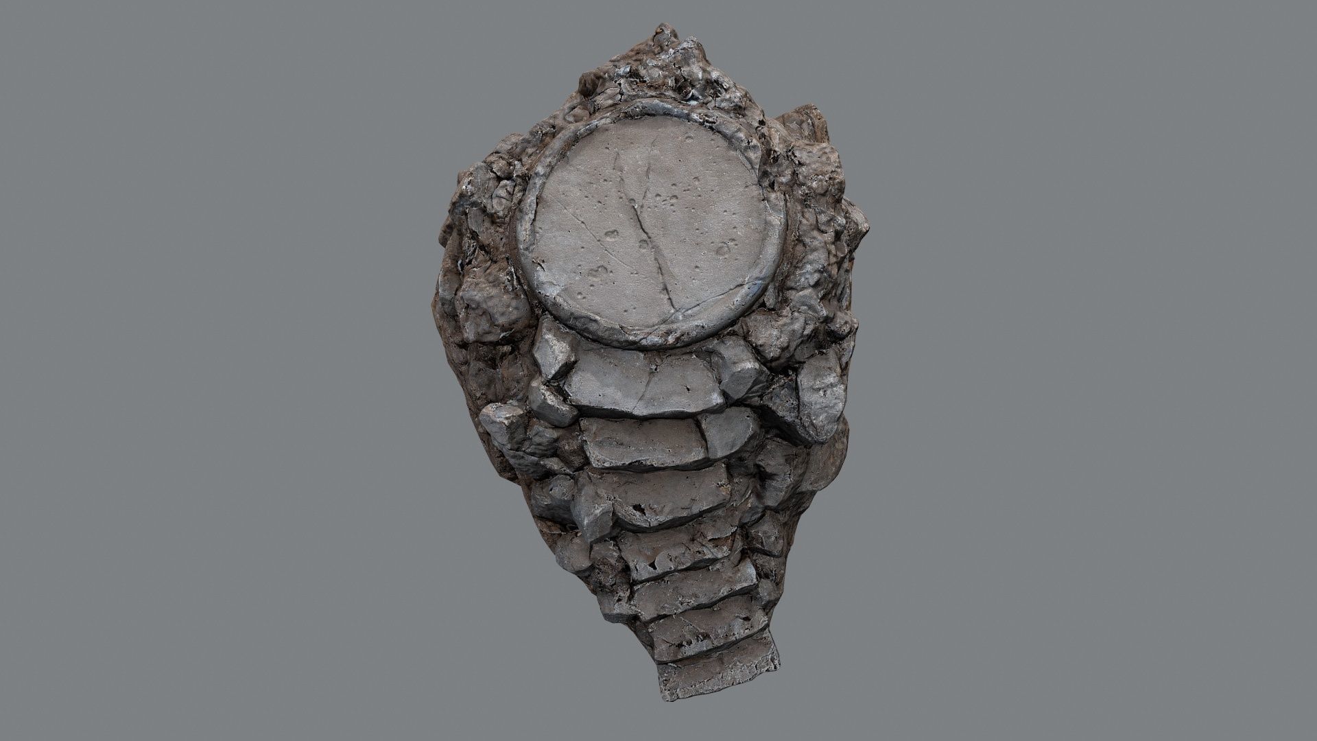 stairs temple Low-poly 3D model_9