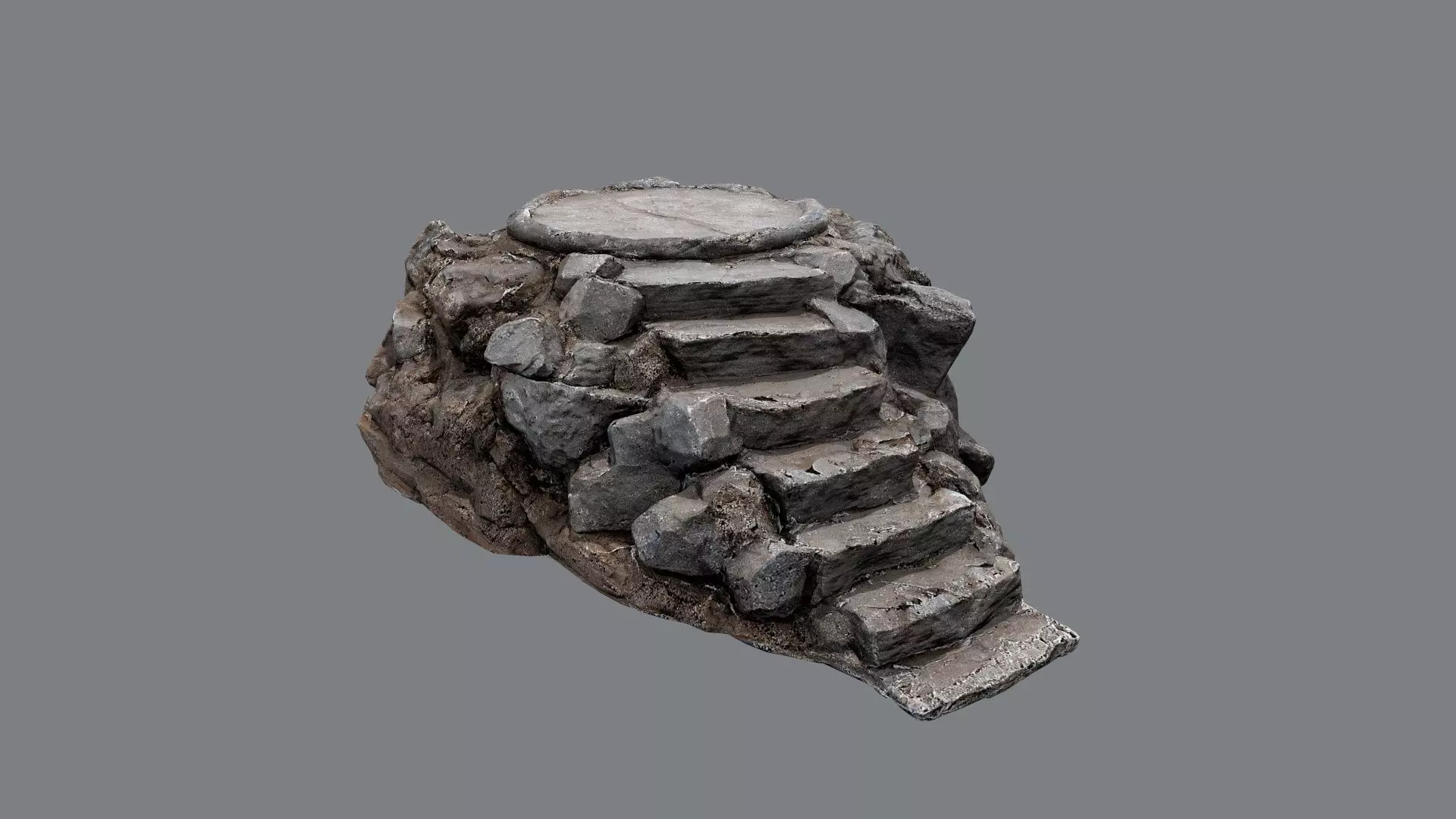 stairs temple Low-poly 3D model_0