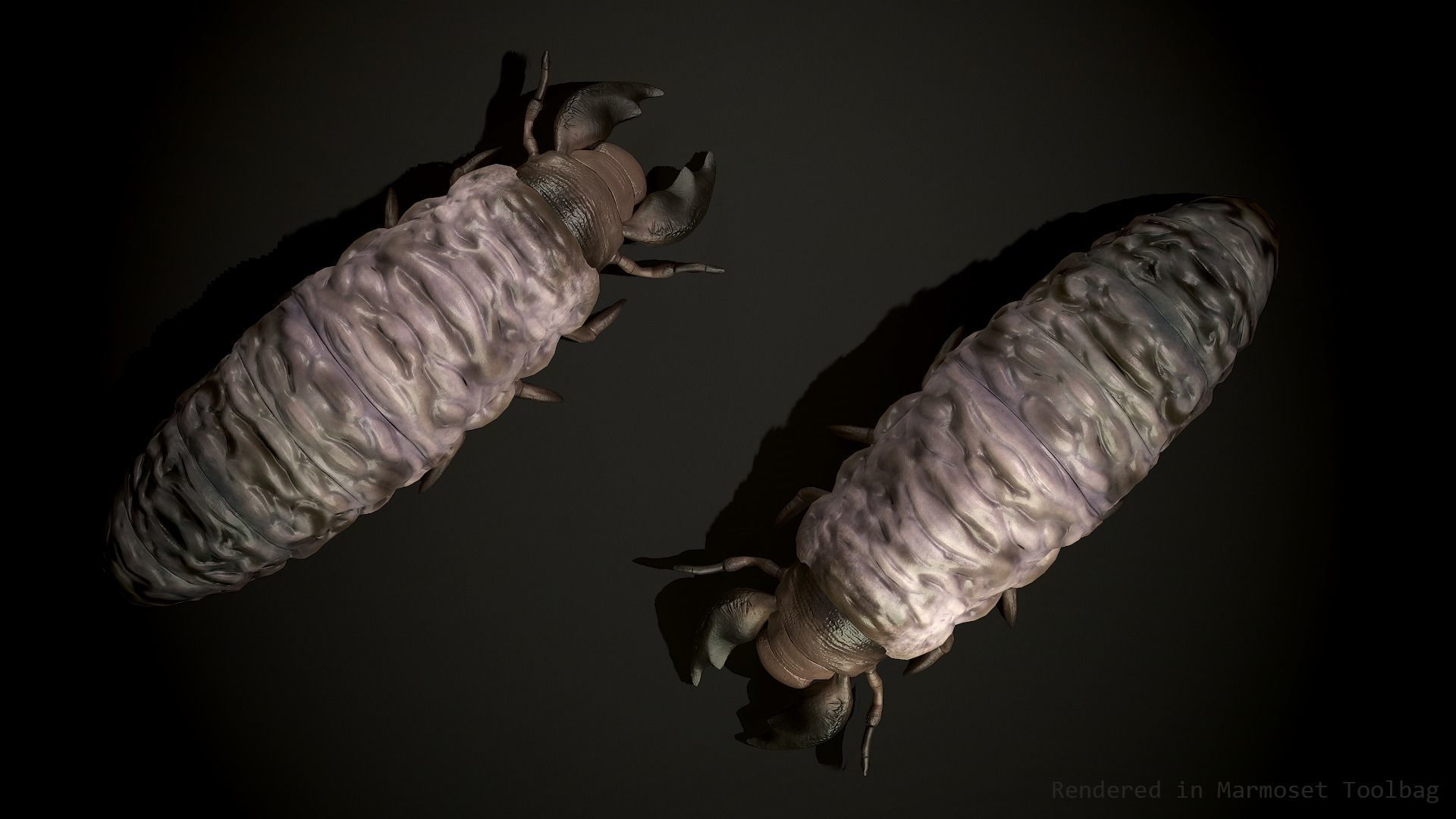 Larva insect2 - Game Ready Low-poly 3D model Low-poly 3D model_8