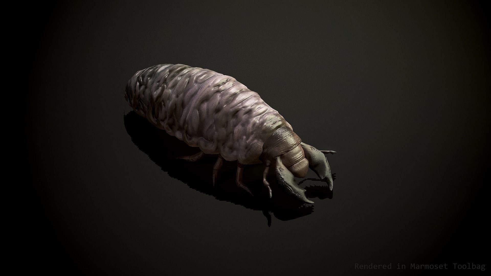 Larva insect2 - Game Ready Low-poly 3D model Low-poly 3D model_7