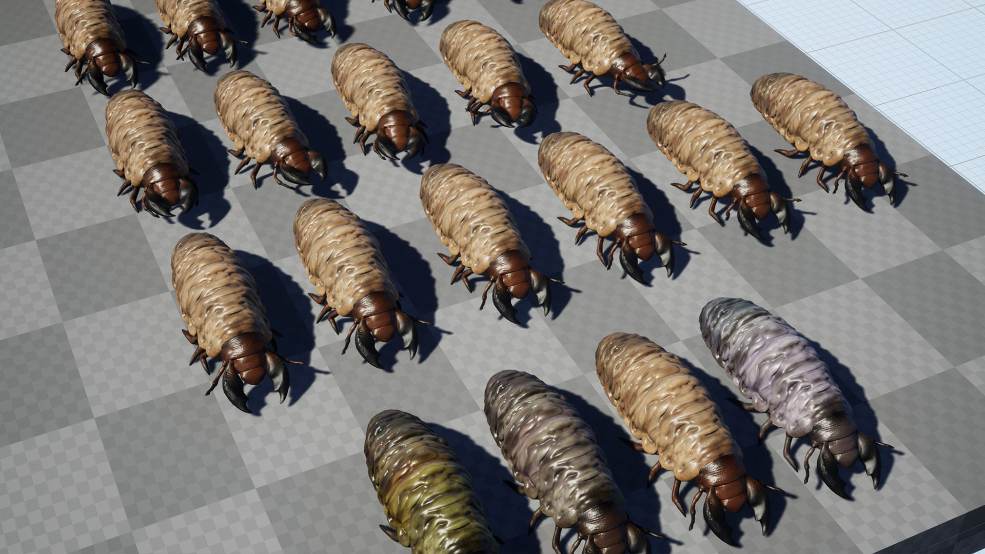 Larva insect2 - Game Ready Low-poly 3D model Low-poly 3D model_9
