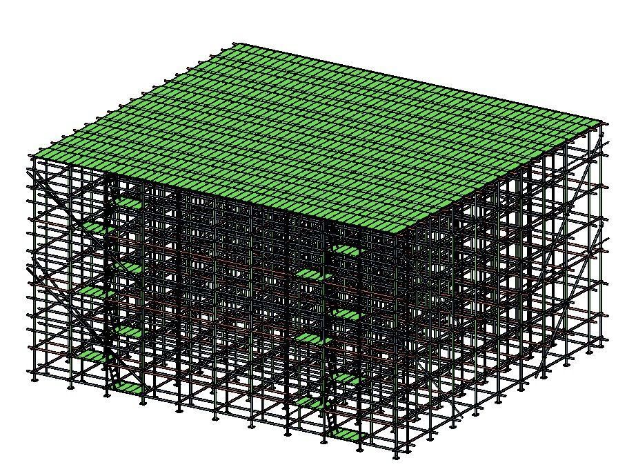  scaffolding with clamps 3D model_2