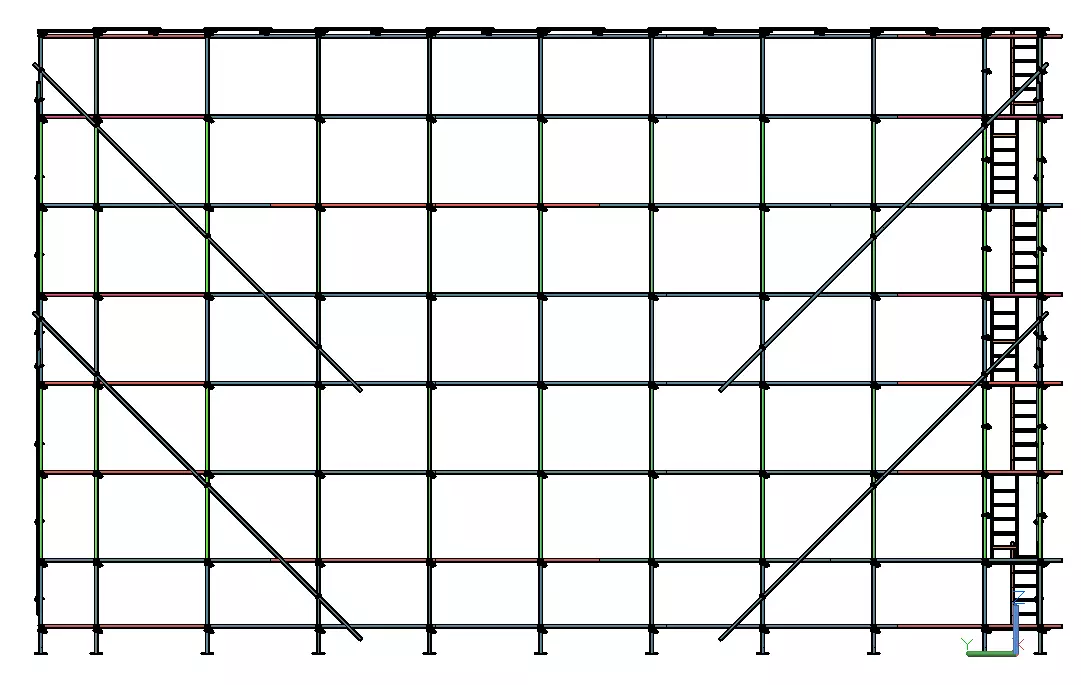  scaffolding with clamps 3D model_0