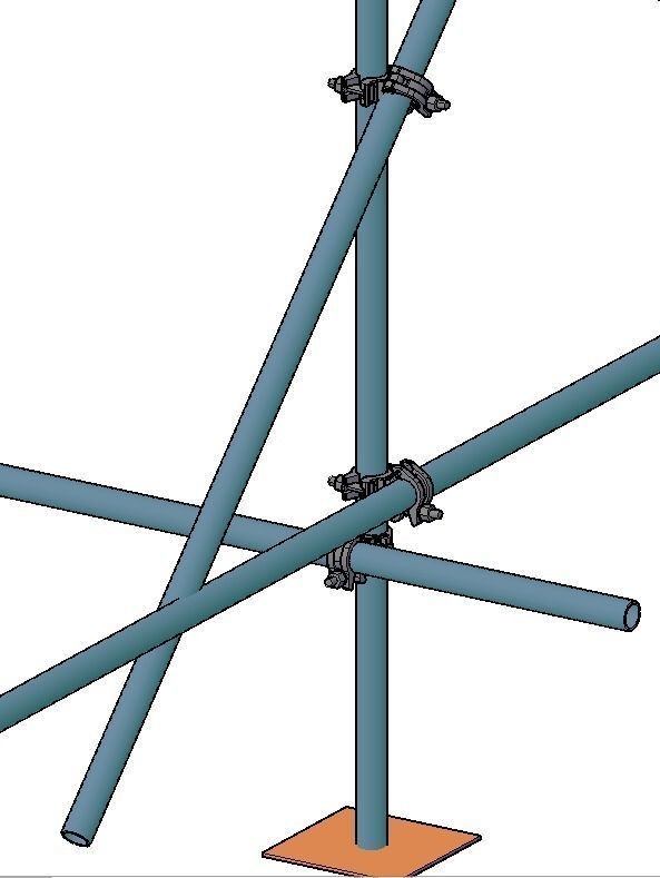  scaffolding with clamps 3D model_3