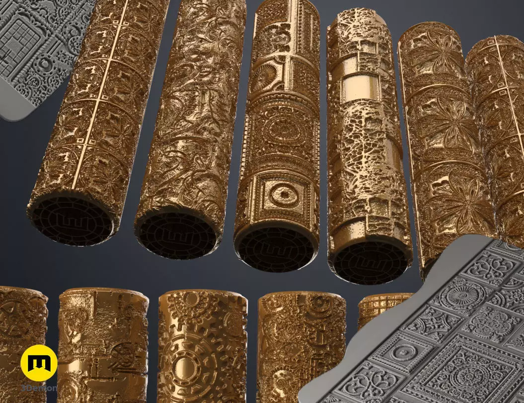 DnD Terrain Rollers Steampunk textures 3D print model