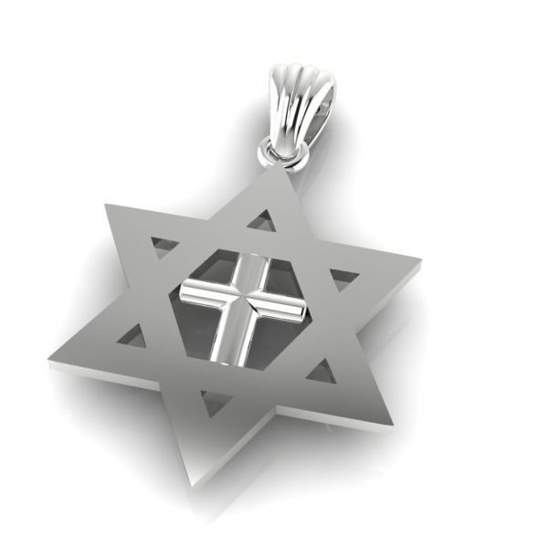 Cross Star of David Necklace Jewelry Gift 3D print model_5