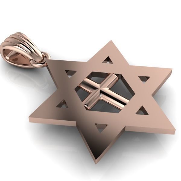 Cross Star of David Necklace Jewelry Gift 3D print model_16