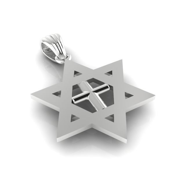 Cross Star of David Necklace Jewelry Gift 3D print model_4